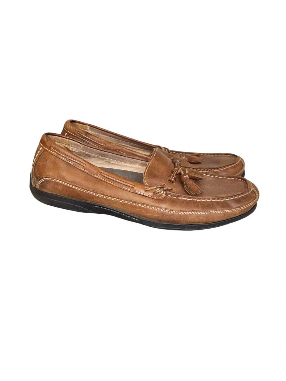 JOHNSTON & Murphy JM tassel leather slip on loafers men’s dress shoes size 12